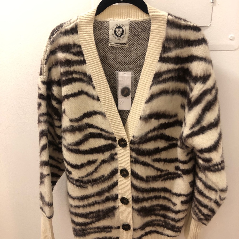 Urban outfitters zebra cardigan, small